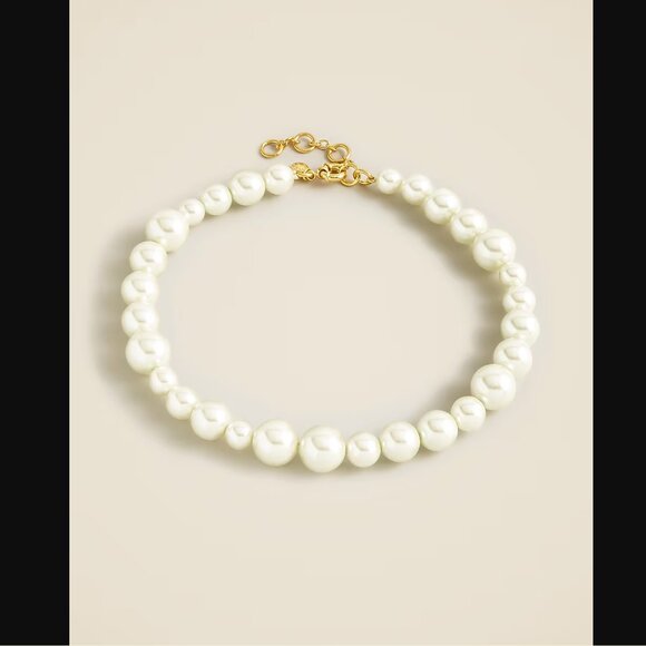 J.Crew Pearl ball Necklace Item style: BO831 Chunky Oversized 16" 18" NEW NWT - Picture 1 of 6